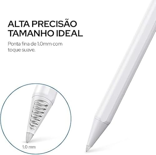 Caneta Pencil Para iPad, Caneta Para Ipad com Palm Rejection e Ponta de Alta Precisão de 1.0mm - Bra