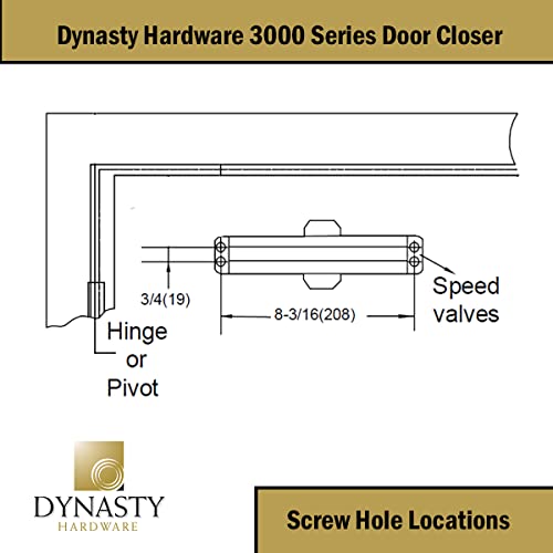 Dynasty Hardware DYN-3000-ALUM Door Closer, Commercial Grade Size 3 Spring thumb #6