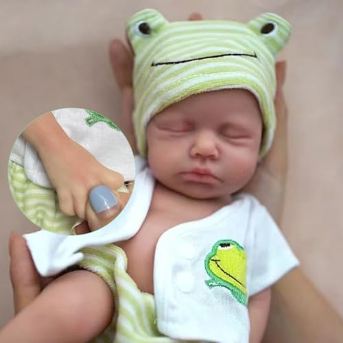 Qcbuegof Authentisch Aussehende 12 Zoll Silikon Baby Boy Puppen Für Sammler Und Babypuppen Für Bildungszwecke Neugeborene Babypuppe – Bild 8