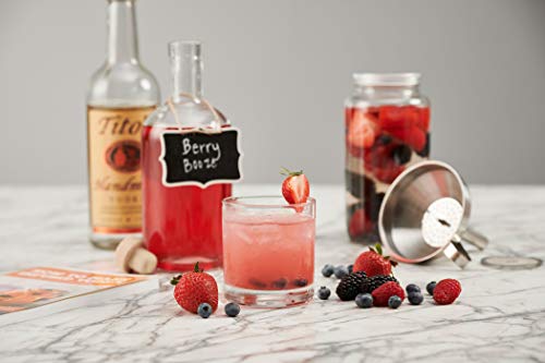 The SPIRIT INFUSION KIT - Infuse Your Booze! 70+ Homemade Flavored Vodka Recipes. Become an Infused Alcohol Cocktail Mixologist using the 110pg Recipe and Instruction Book. Great Gift & Party Hit!