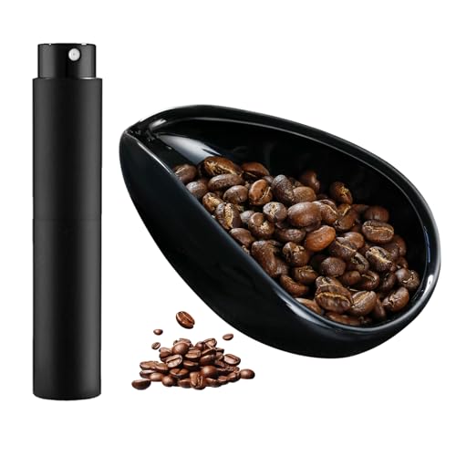 2 Piezas Accesorios Café, Kit de dosificador de granos de café y botella pulverizadora, Taza dosificadora, Botella pulverizadora de niebla fina, deal para café, tée infusiones, para baristas y amantes