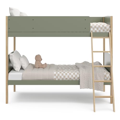 image for Storkcraft Next Delray Twin-Over-Twin Convertible Bunk Bed (Olive with