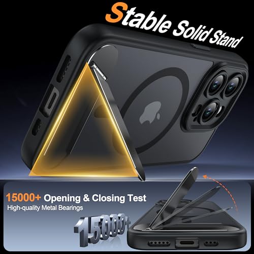 AMILIFECASES Magnetic Compatible with iPhone 15 Pro Case, [Built-in Kickstand][Full Camera Protection][Compatible with MagSafe][Anti-Fingerprint] Shockproof Phone Case for iPhone 15 Pro 6.1",Black by AMILIFECASES - Used condition - Image 3
