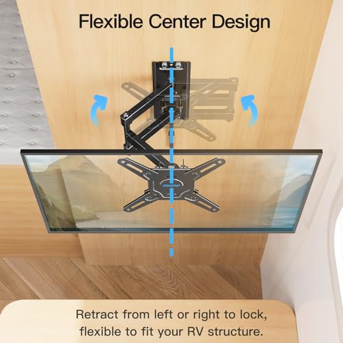 Image of MOUNTUP Lockable RV TV Mount for 13-43 Inch TVs - Full Motion Swivel RV TV Bracket with Pull Cord Lock, Space Saving Design for Camper, Trailer, Motorhome, Truck - Max 33lbs & VESA 200x200mm, MU2101