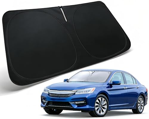 Image of Windshield Sun Shade for Honda Accord 2013-2017 Accessories | Car Front Window Sun Visor & Heat Shield | 240T Sunshade Protection Blocks UV Rays Keep Your Car Cooler