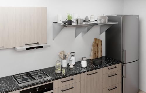 Image of AmGood 24 in. x 24 in. Stainless Steel Wall Shelf | NSF | Metal Shelving | Garage, Laundry, Storage, Utility Room | Restaurant, Commercial Kitchen