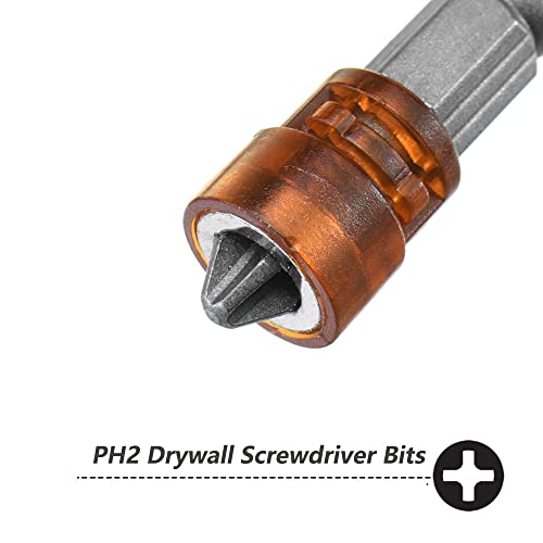 Saipe 5Pcs Magnetic Ph2 Phillips Cross Head Screwdriver Bit 1/4 Inch Hex Shank Depth Stop Drywall Screw Driver Drill Bits Screw Setter Bit, 100Mm Length #TOP1