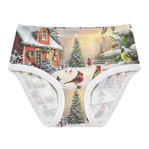 Christmas Cabin Toddler Underwear, Girls' Cotton Brief Underwear, 2T–8 Years