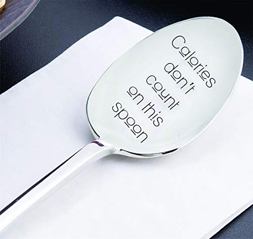 Calories Don't Count On This Spoon - Stainless Steel - Coffee Spoon Or Teaspoon Diet Spoon - Diet Spoon - Boston Creative Company Llc#Sp_026 #TOP2