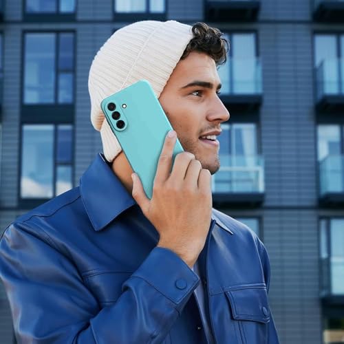 Image of DIZORO Microfiber Candy Case for Samsung A26 5G Smooth Touch Cushion Liquid Soft Silicone Gel Rubber Phone Cases Non-Slip Full Body Protective Shockproof Back Cover (Mint Green)