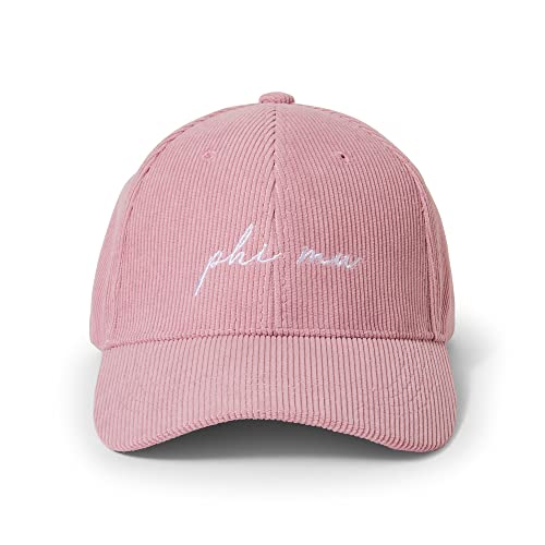 Sorority Shop Phi Mu Baseball Cap - Embroidered Logo Soft Corduroy Pink