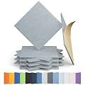 Amantech 12 Pack Acoustic Panels Self Adhesive Sound Proof Foam, High Density Sound Acoustic Panel, 12X12X0.4 Inch Square Panels in Home, Office, Reccording Room, Studio,and more(Blue Gray)