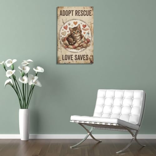 Impression sur toile vintage chaton OKAHYS déco murale moderne