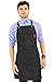 Under NY Sky Essential Apron - Cross-Back with Durable Twill and Leather Reinforcement (Negro Tela Vaquera)