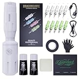Dragonhawk Tattoo Gun Kit S1 Rotary Pen Machine with Cordless Battery Power supply Needles Cartridges for Beginner Practice & Learning