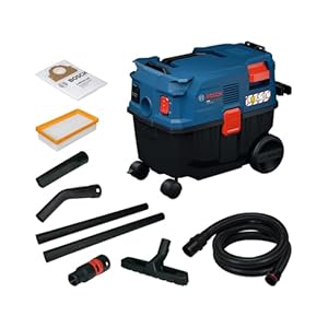 Bosch PRO Kabel-Nass-/Trockensauger GAS12-25LS (inkl. Kunststoff-Verlängerungsrohre, Flachfaltenfilter, 3,1 m Saugschlauch, Gebogene Düse, Bodendüse, Fugendüse, Vliesbeutel, Universaladapter)