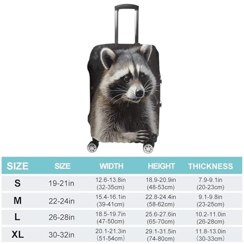 Travel Wheeled Suitcase Sleeve Dustproof Anti-scratch Raccoon Luggage Case Protective Cover For 19-32 Inch Luggage2