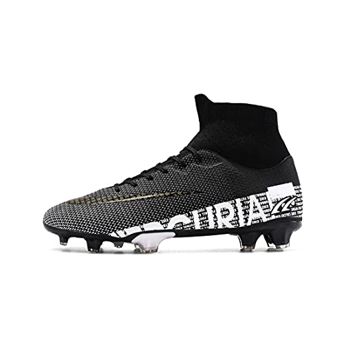 YXIAOL Botas fútbol Transpirables caña Alta con Tacos niños/niñas Zapatos Entrenamiento Profesional Aire Libre Zapatillas Deporte Zapatos competición Unisex Adolescente VIIPOO,Black-A-36 Cover