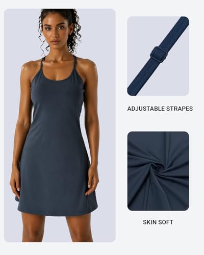 Womens Tennis Dress Athletic Dress with Built-in Shorts Pockets-Golf Workout Adjustable Straps Summer for Women Outfits - image 5
