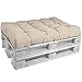 Beautissu Coussin Assise Euro Palette 120x80x15 cm ECO Style – 1x Coussin Matelas Palette Nature Coussin Lounge Extérieur & Intérieur Coussin pour Canape Salon Jardin Coussin Banquette