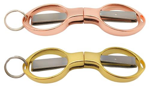 DISDIM Tesoura dobrável, 2 tesouras portáteis de viagem, tesouras pequenas retráteis de liga de zinc