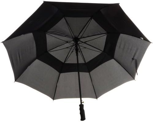 DUA Double Canopy Vented Auto Open Golf Umbrella Black