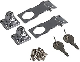 RDEXP 3Inch Length Silver Zinc Alloy Keyed Hasp Lock Twist Knob Keyed Locking
