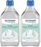 HEITMANN pure Reiner Essig-Entkalker | Natürlicher Kalkreiniger für Küche & Bad | Essigreiniger gegen Kalk & Gerüche | Umweltfreundlicher Entkalker für Oberflächen & Geräte | 500 ml (Packung mit 2)