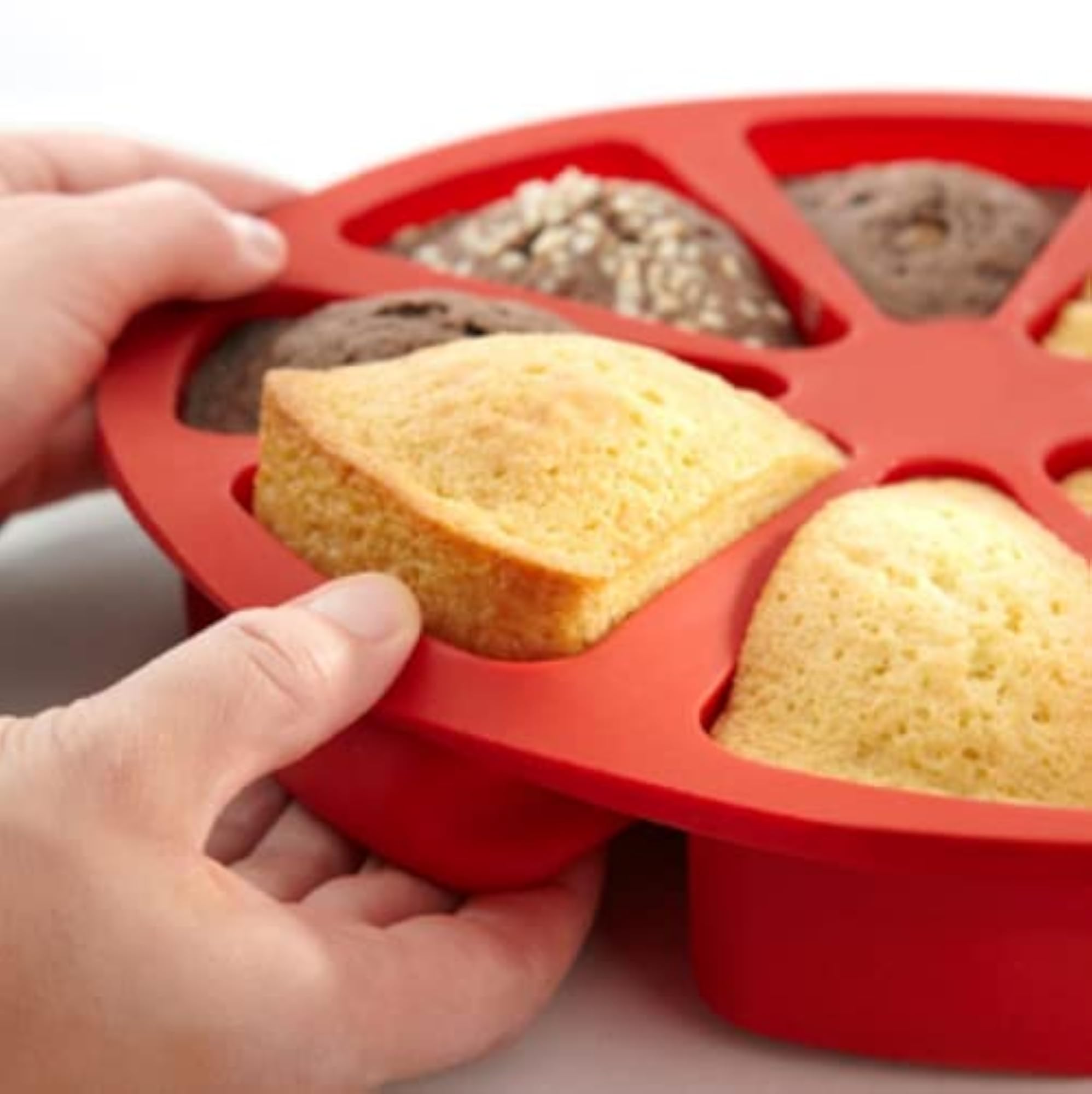 Silicone Triangle 8 Cavity Pizza Cake Pan for Baking