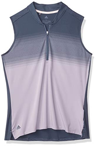 adidas Golf Ultimate365 Striped Sleeveless Polo Shirt, Legacy Blue, Medium