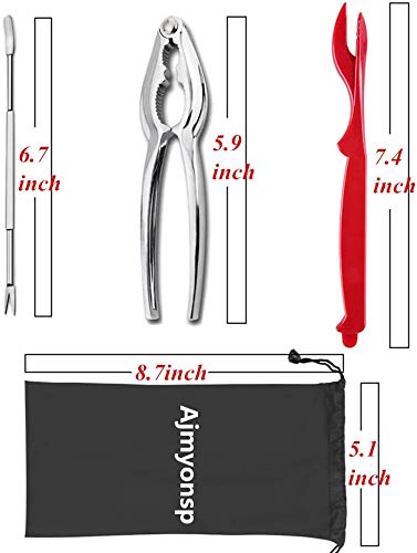 Ajmyonsp 8Pack Seafood Tools Set Crab Crackers Nut Cracker Forks Opener Shellfish Lobster Leg Sheller Knife Kitchen Accessories - Thumbnail 3