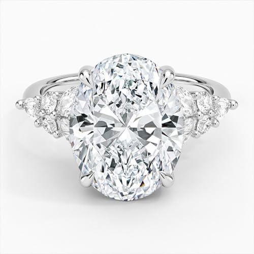 Moissanite Engagement Ring for Women, 1 CT-5 CT, Nature-Inspired Halo, 925 Sterling Silver or 10K/14K/18K Solid Gold, Bridal Wedding Anniversary Ring Set4