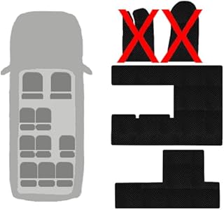 Custom Fit Rubber Floor Mats for Ford Transit Passenger Vans (2015–2025, 8–15 Passenger) – All-Weather, Non-Slip, Heavy Duty – Easy to Clean, Full Coverage - Black (10 Passenger w/o Fronts)