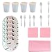 SIMUER - Juego de 40 platos de papel desechables para Halloween, incluye 8 platos de papel de 9 pulgadas, 8 bandejas de papel con forma de fantasma, 8 tazas, 8 cucharas, 8 tenedores