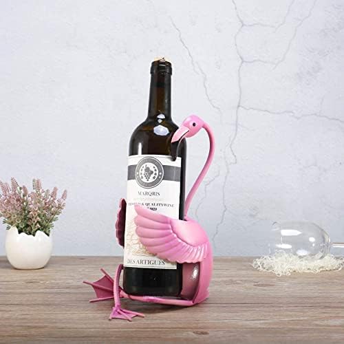 Tooarts Wine Bottle Rack Wine Holder Flamingo Metal Wine Shelf Home Decorations Gifts Interior Decorations