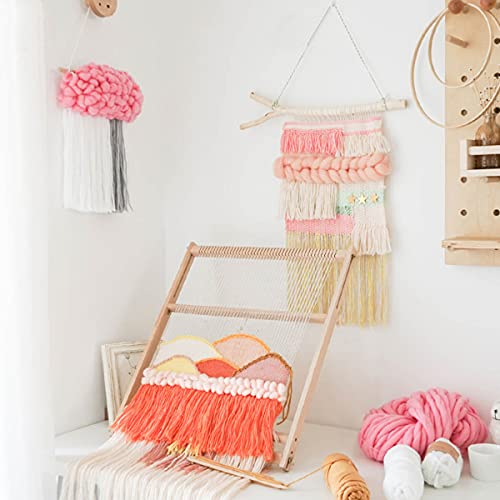 Buxiffod Weaving Loom Kit, Wooden Weaving Looms Creative Diy Weaving Art For Kids Wooden Tapestry Looms, Warp ​Frame ​Loom Weaving Heddle Bar For Weave Board Weaver Tapestry Beginner #TOP5