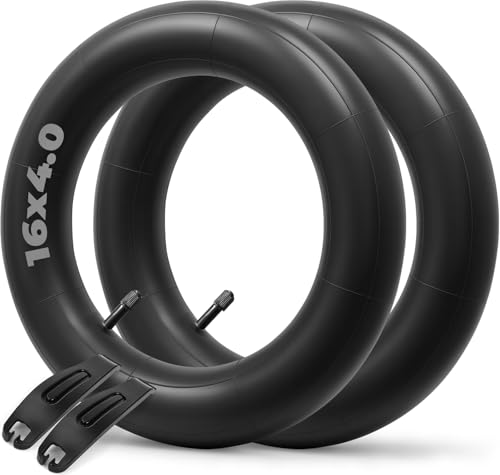 PAKCHEF Heavy Duty 16x4.0 Fat Tire Tube with Schrader Valve - Premium Butyl Rubber Bicycle Tubes for Ebike Bicycle - 2 Pack with Tyre Levers