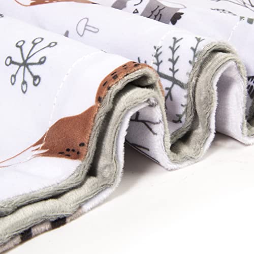 Homritar Baby Blanket For Boys Girls Soft Plush Minky Blanket With Double Layer Dotted Backing For Toddler With Forest Foxes Multicolor Printed 30 X 40 Inch(75X100Cm) #TOP3