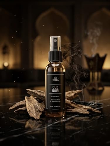 Image of Oud Noir Car Perfume Spray 50ml | Premium Long Lasting Air Freshener with Rich Oud Fragrance | Handcrafted Luxury Car Scent