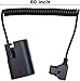 LSYRIA D-Tap to LPE6 Dummy Battery Coiled Cable Compatible with Canon EOS R R5 R6 II R7 5DII 5DIII 5DIV 6D 6DII 70D 7D 7DII 80D 90D, 40inch