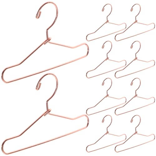 JOINPAYA Perchas para Muñecas Miniatura de Metal Rosa Dorado 7,5 Cm Pack 10 Unidades Accesorio para Ropa de Muñecas y Casas de Adecuado para Decoración y Organización