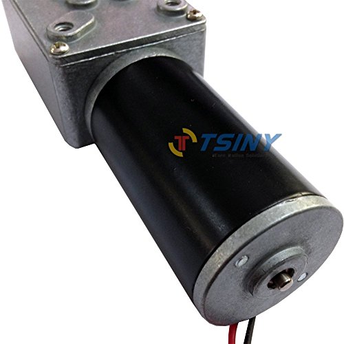 TSINY Reversible 12V Electrical DC Worm Gear Motor 260 RPM High Speed with Metal Geared Box Reducer Output Shaft 8mm by DC Worm Gear Motor - Thumbnail 2