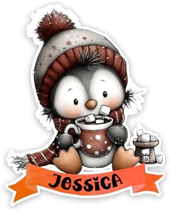 Funny Custom Name Layout Setup Theme Whimsical Animal Christmas Magic Touch Theme Setup Glossy Vinyl Sticker a Colourful Gift for Friends Coworkers Family Gathering image 5