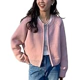 [NEKORA] 6カラー ニット ジャケット アウター カーディガン ジップアップ 秋 冬 上着 秋冬 ノーカラー レディース ピンク pink mサイズ 厚手 厚め 春物 冬物 秋物 冬春 冬春用 秋冬用 体形カバー 着痩せ モモンガスリーブ モモンガ袖 部屋着 オーバーコート マタニティ 女の子 女 ちくちくしない ふく お出かけ 外着 (M, ピンク)