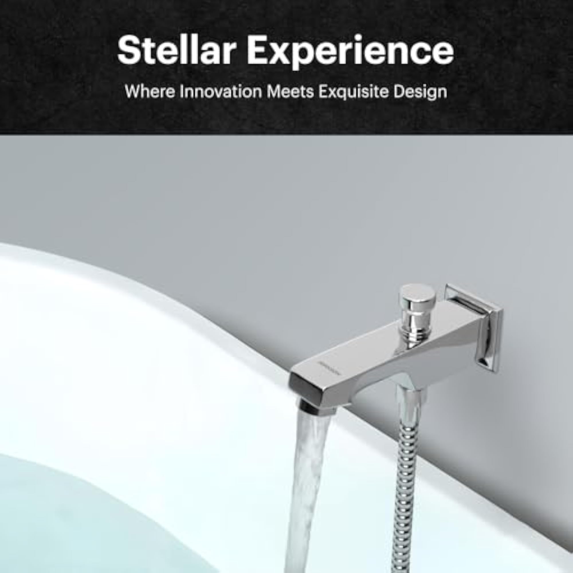 Nova Brass Bath Tub Spout with Tip-Ton Wall Flange