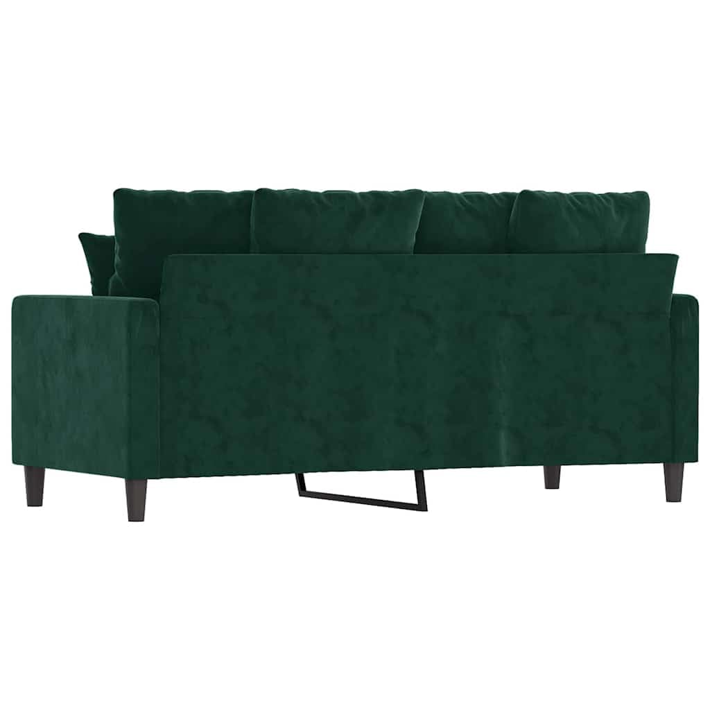 Divano a 2 posti, verde scuro, 140 cm, in velluto, con struttura in metallo, comodo divano per soggiorno, design moderno, seduta robusta