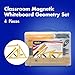 Helix - Magnetic Classroom Whiteboard Geometry 4 Piece Set - Compass - 2 Triangles - Ruler - Protractor