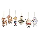 ENESCO Rudolph The Red Nosed Reindeer Hanging Ornament Set with Rudolph, Clarice, Hermie, Sam The Snowman, Santa and Bumble, Set of 6