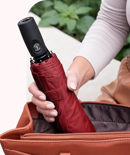 Image of Repel Windproof Travel Umbrella - Compact & Withstands Winds up to 100MPH , Strongest Premium Auto Folding Umbrella for Rain and Sun - Durable, Light & Portable for Women & Men , Fits Backpack & Cars