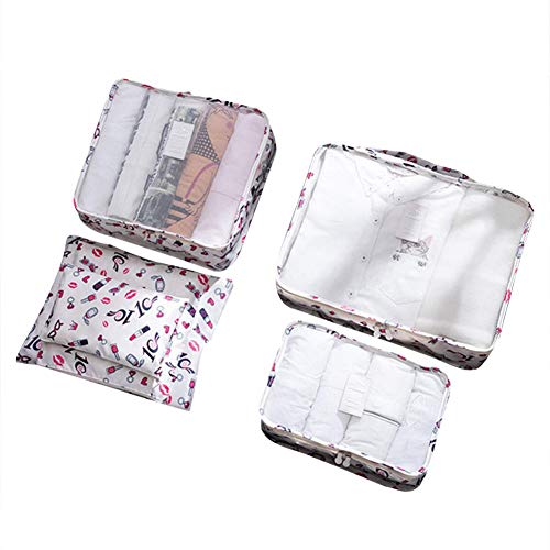 Preisvergleich Produktbild Wifehelper Reise Aufbewahrungstasche Tragbare wasserdichte Reise Aufbewahrungstasche Organizer für Kleidung Schuhe 6St(Cremeweiß)